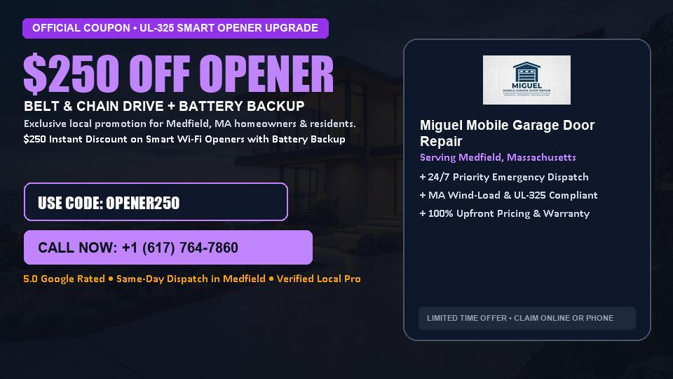 Miguel Mobile Garage Door Repair $250 OFF Premium LiftMaster Opener Installation