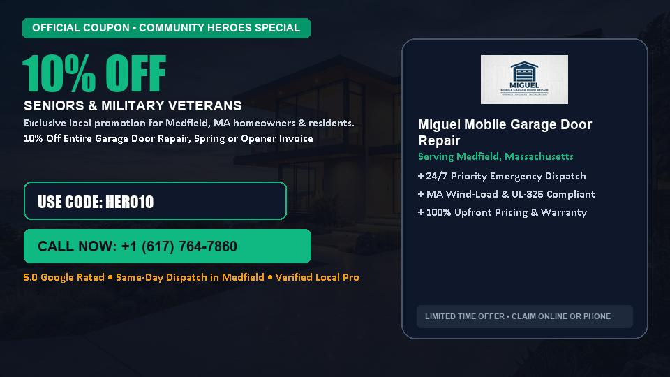 Miguel Mobile Garage Door Repair 10% OFF Seniors & Military Veterans